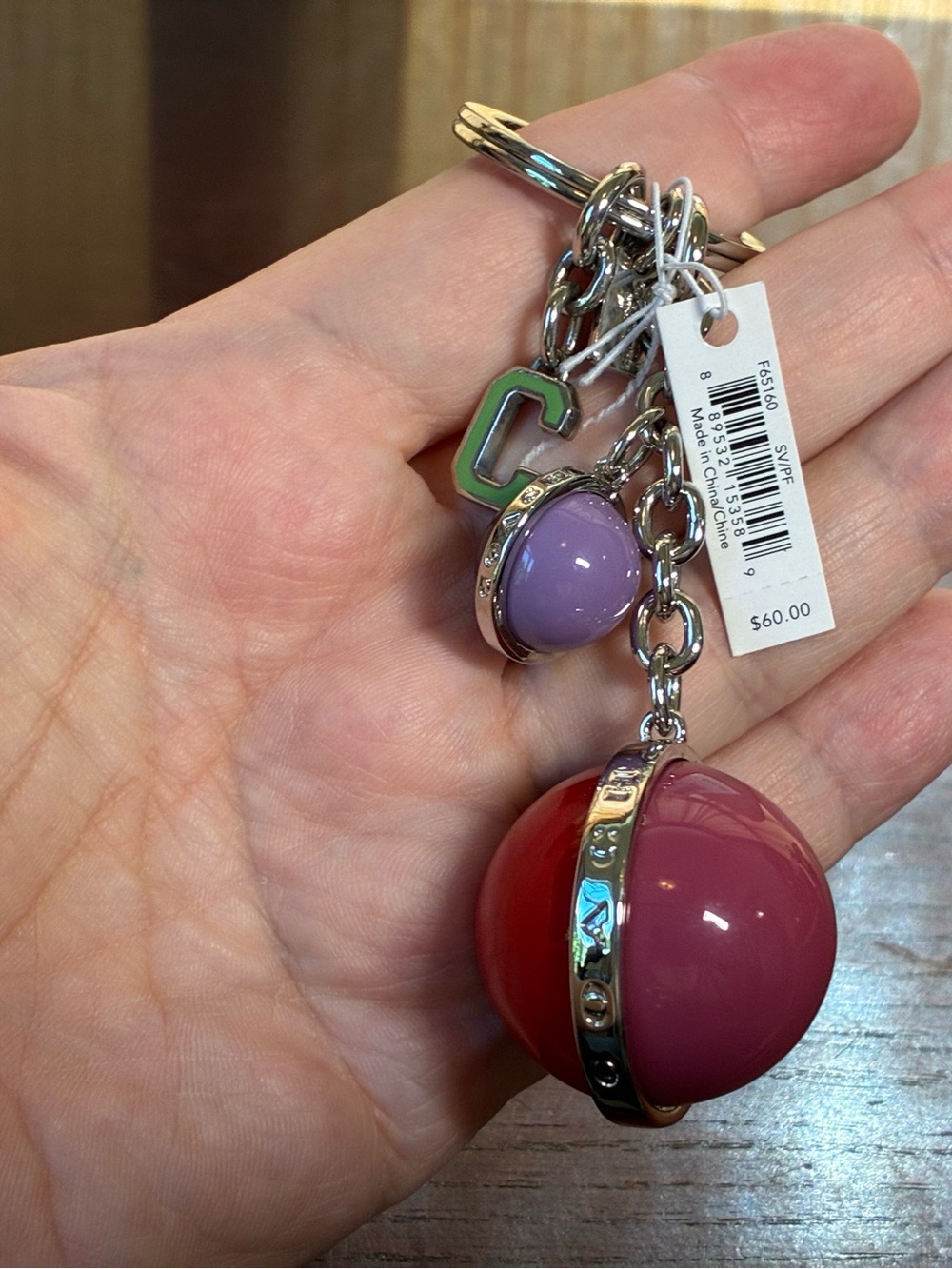 Coach Orb Keychain Charm NWT